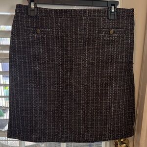 LOFT Black and White Tweed Pencil Skirt